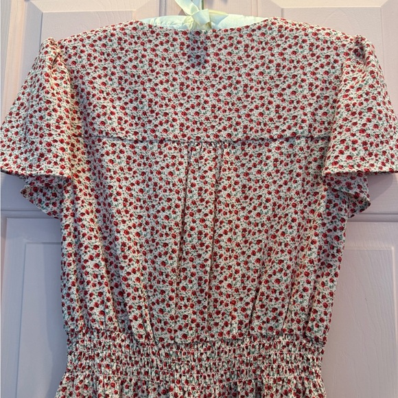 💖Monteau Pink Floral Dress V-neck Flounce size medium EUC - Picture 8 of 8